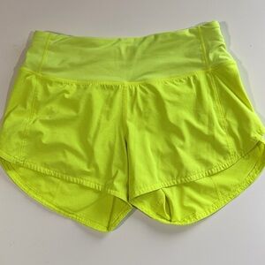 Women’s Neon Yellow High-Waist Athletic Shorts